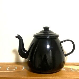 Enamel Black Teapot